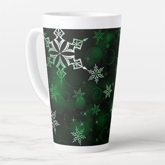 Emerald Green Snowflake Motif Milchtasse (Linke Ecke)