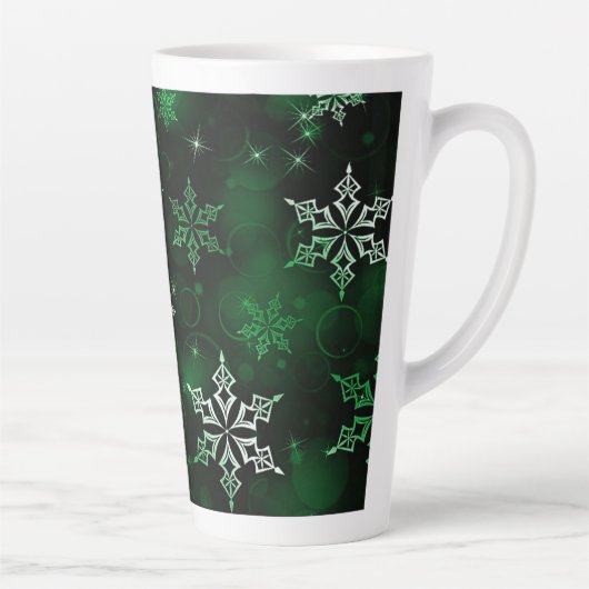 Emerald Green Snowflake Motif Milchtasse (Rechts)