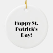 Emerald Green Sparkle Kleeblatt Black Monogram Keramik Ornament (Hinten)