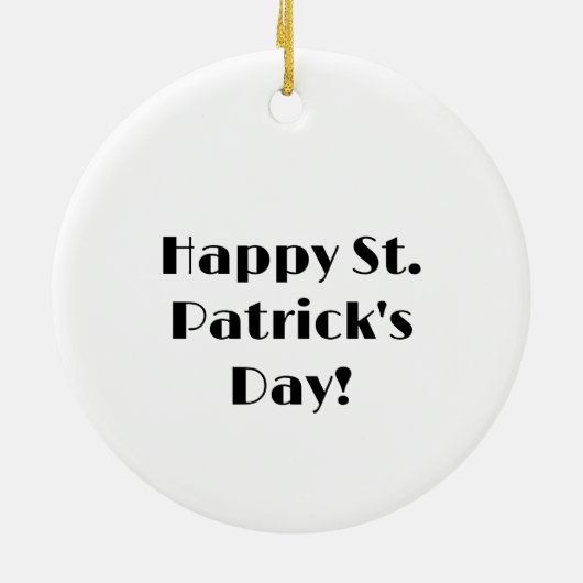 Emerald Green Sparkle Kleeblatt Black Monogram Keramik Ornament (Hinten)