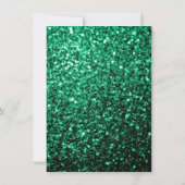 Emerald Green sparkles Sweet 16 elegant script Dankeskarte (Rückseite)