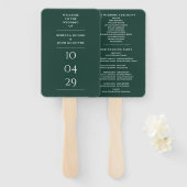 Emerald Green Special Date Wedding Programm Fächer (Vorne und Hinten)