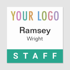 Emerald Green Staff Abzeichen Logo 2x2 Platz Butto Namensschild