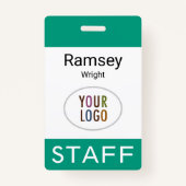 Emerald Green Staff Name Abzeichen Clip Reel Lanya Ausweis (Vorderseite)