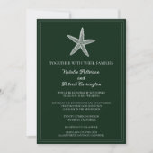 Emerald Green Starfish Einladung zur Hochzeit (Vorderseite)