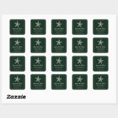Emerald Green Starfish Save the Date Quadratischer Aufkleber (Blatt)