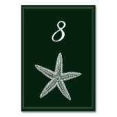 Emerald Green Starfish Tischnummer Card (Rückseite)