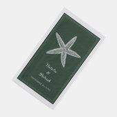 Emerald Green Starfish Wedding Serviette (Ecke)