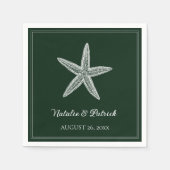 Emerald Green Starfish Wedding Serviette (Vorderseite)