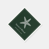 Emerald Green Starfish Wedding Serviette (Ecke)