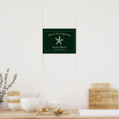 Emerald Green Starfish Wedding Welcome Poster (Küche)
