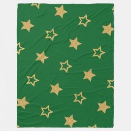 Emerald Green Starry Night Fleecedecke