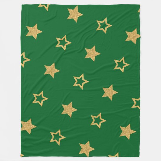 Emerald Green Starry Night Fleecedecke (Vorderseite)
