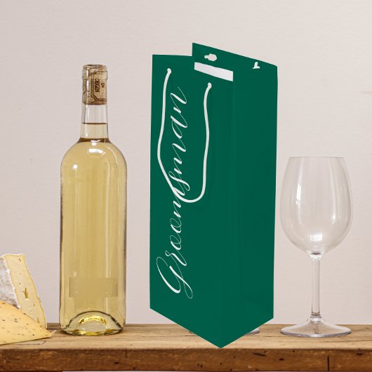 Emerald Green Stilistischer Script Wedding Trauzeu Geschenktüte Für Weinflaschen
