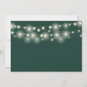 Emerald Green String Lights Floral Foto Wedding Einladung (Rückseite)