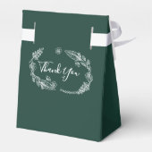 Emerald Green String Lights Floral Wedding Geschenkschachtel (Rückseite)