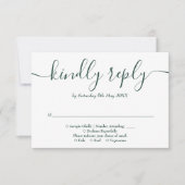 Emerald Green String Lights Floral Wedding RSVP Karte (Vorderseite)
