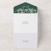Emerald Green String Lights QR Code Wedding All In One Einladung (Außenbereich)