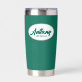 Emerald Green Stylized Wedding Trauzeuge Thermobecher (Vorderseite)