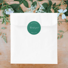 Emerald Green stylized Wedding Vielen Dank Runder Aufkleber