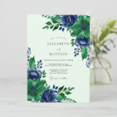 Emerald Green Sublime Botanical Wedding Einladung (Stehend Vorderseite)