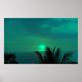 Emerald Green Sunset Poster