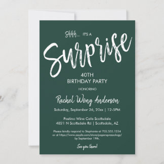 Emerald Green Surprise Birthday Retirement Party Einladung