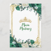 Emerald Green Sweet 16. Crown Danke Karte (Rückseite)