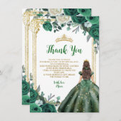 Emerald Green Sweet 16. Crown Danke Karte (Vorne/Hinten)