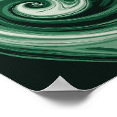 Emerald Green Swirl Abstraction Poster (Ecke)