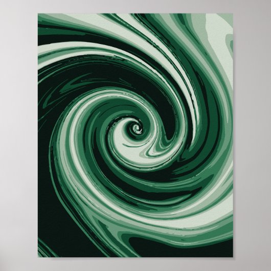 Emerald Green Swirl Abstraction Poster (Vorne)