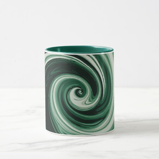 Emerald Green Swirl Abstraction Tasse (Zentrum)
