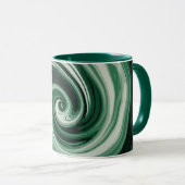 Emerald Green Swirl Abstraction Tasse (VorderseiteRechts)