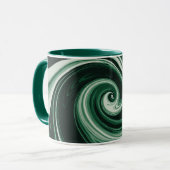 Emerald Green Swirl Abstraction Tasse (Vorderseite Links)