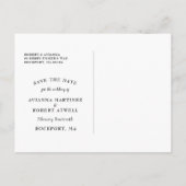 Emerald Green Text und Foto Save the Date Ankündigungspostkarte (Rückseite)