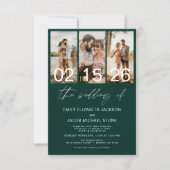 Emerald Green The Wedding of Foto QR Code Elegant Einladung (Vorderseite)