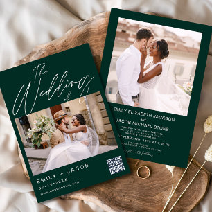 Emerald Green The Wedding of Two Foto QR Code Einladung