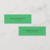 Emerald Green Traditional Clean Business Card Mini Visitenkarte (Vorne/Hinten)