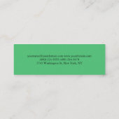 Emerald Green Traditional Clean Business Card Mini Visitenkarte (Rückseite)