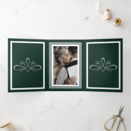 Emerald green Trifold Letter Fold Program Dreifach-gefaltete Programmkarte