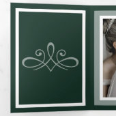 Emerald green Trifold Letter Fold Program Dreifach-gefaltete Programmkarte (Innen Erste Seite)