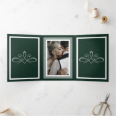 Emerald green Trifold Letter Fold Program Dreifach-gefaltete Programmkarte (Innenseite)