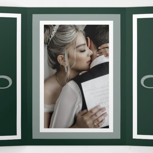 Emerald green Trifold Letter Fold Program Dreifach-gefaltete Programmkarte (Innenseite Mitte)