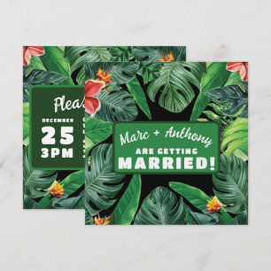 Emerald Green Tropical Dschungel Hochzeit in Urlau Save The Date