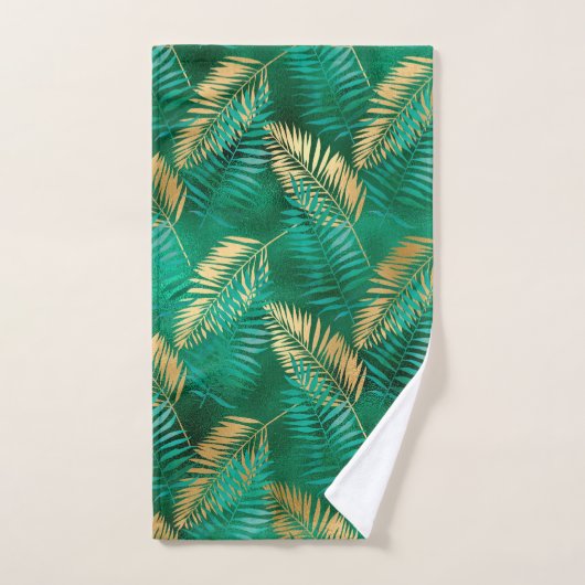 EMERALD GREEN TROPICAL PALM BADEZIMMER TOWEL SET (Handtuch)