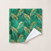 EMERALD GREEN TROPICAL PALM BADEZIMMER TOWEL SET (Waschlappen)