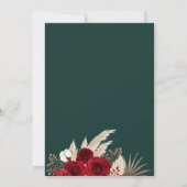 Emerald Green Tropical Rose Hochzeitseinladung Einladung (Rückseite)