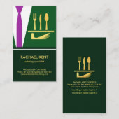 Emerald Green Tuxedo Schürze, Butler Service Visitenkarte (Vorne/Hinten)