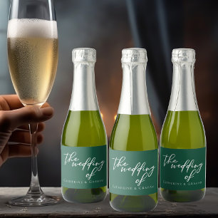 Emerald Green Typografie Personalisiert Wedding Mi Schaumweinetikett