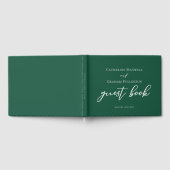 Emerald Green Typografy Custom Forest Wedding Gästebuch (Voll)